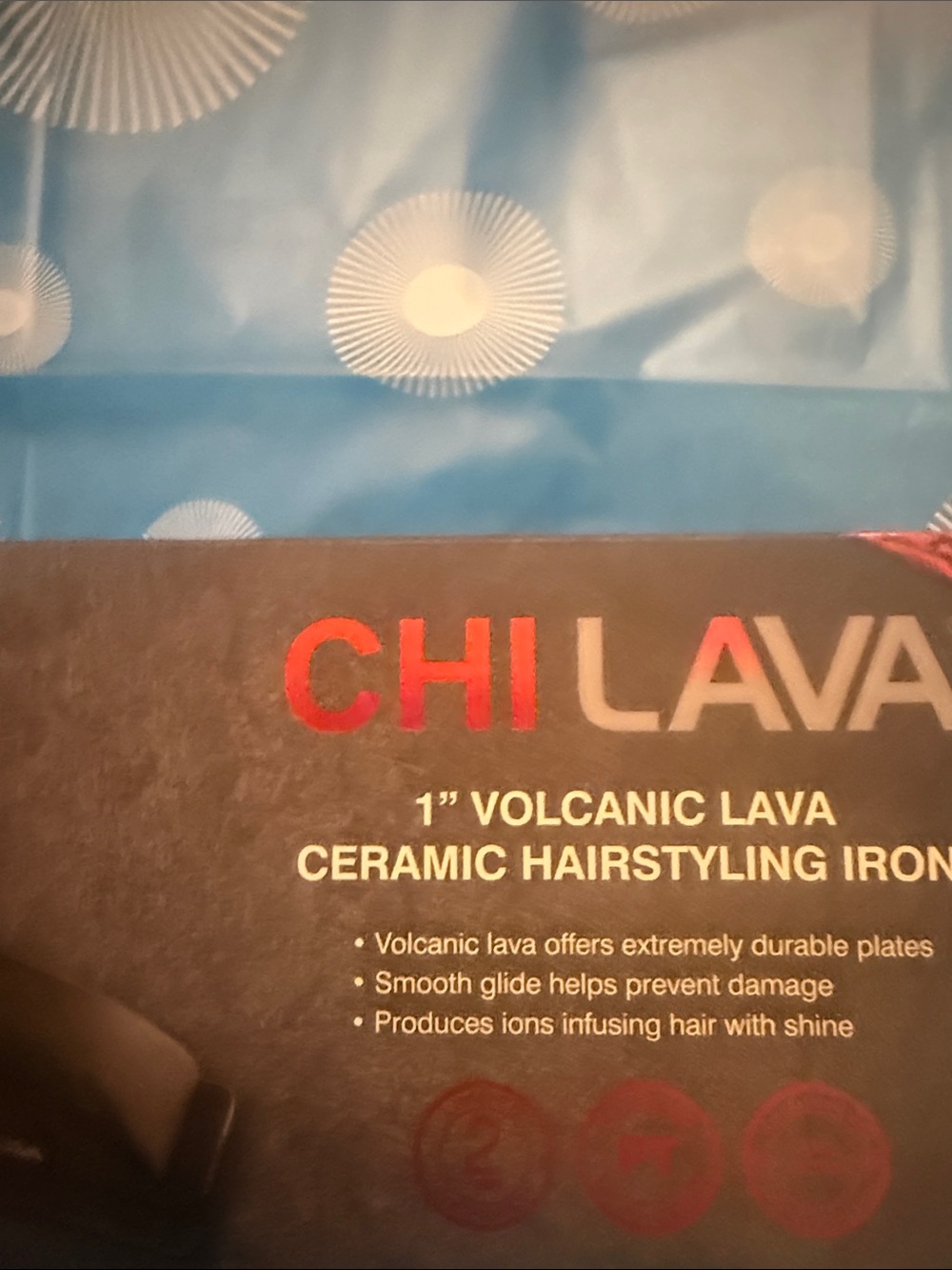 CHI LAVA 1" Volcanic Lava Ceramic Flat Iron - Black & Red brand new - Picture 2 of 7